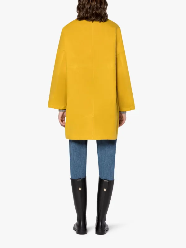 On sale HUMBIE Yellow Waxed Cotton Overcoat Mackintosh