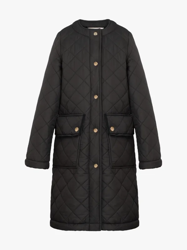 HUNA Black Quilted Coat | LQ-1006