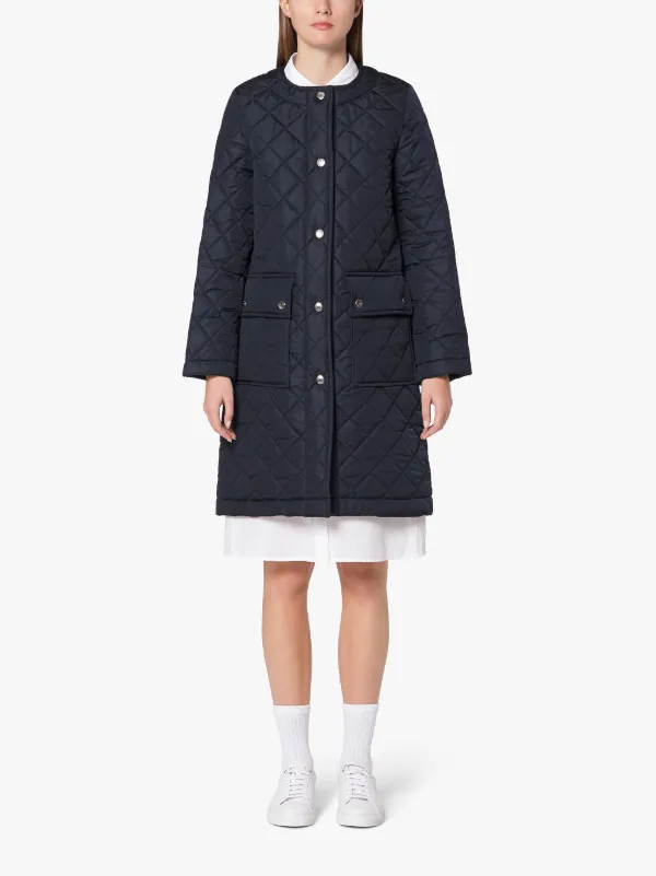 HUNA Navy Quilted Nylon Coat | LQ-1006