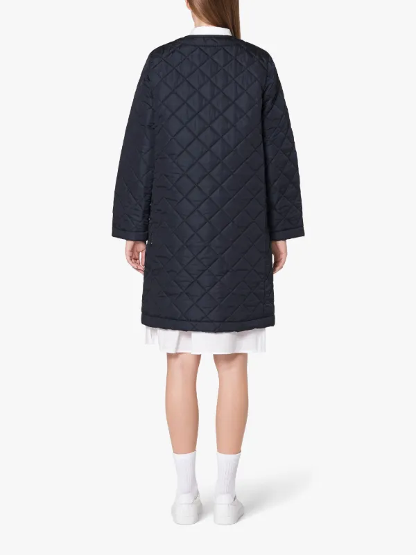 HUNA Navy Quilted Nylon Coat | LQ-1006