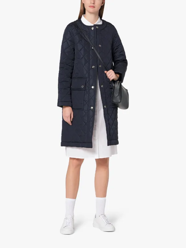 HUNA Navy Quilted Nylon Coat | LQ-1006