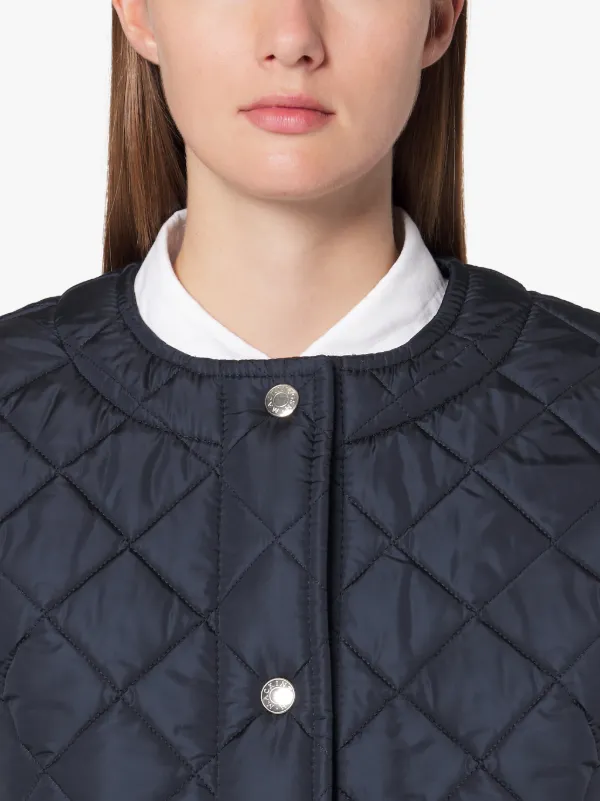 HUNA Navy Quilted Nylon Coat | LQ-1006