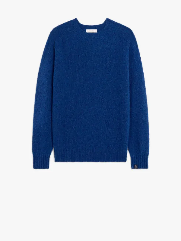 HUTCHINS Blue Wool Crewneck Sweater