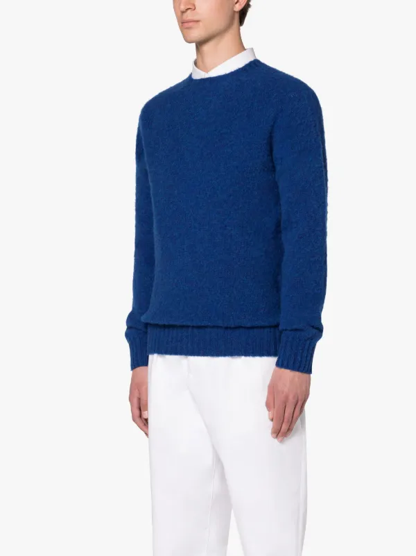 HUTCHINS Blue Wool Crewneck Sweater