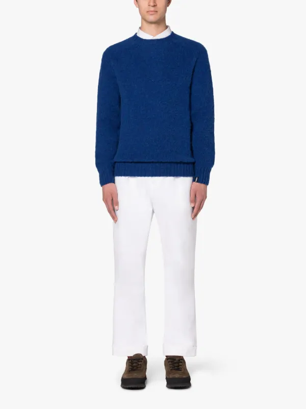 HUTCHINS Blue Wool Crewneck Sweater