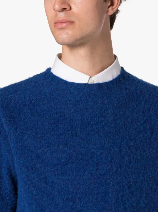 HUTCHINS Blue Wool Crewneck Sweater