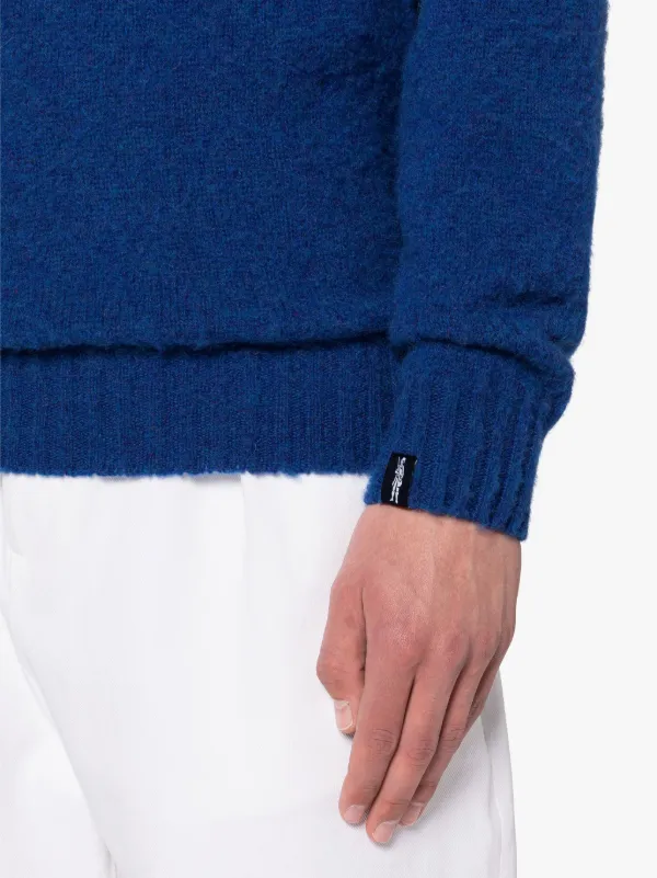 HUTCHINS Blue Wool Crewneck Sweater