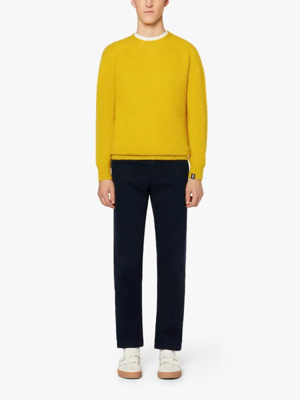 HUTCHINS Bright Yellow Wool Crewneck Sweater