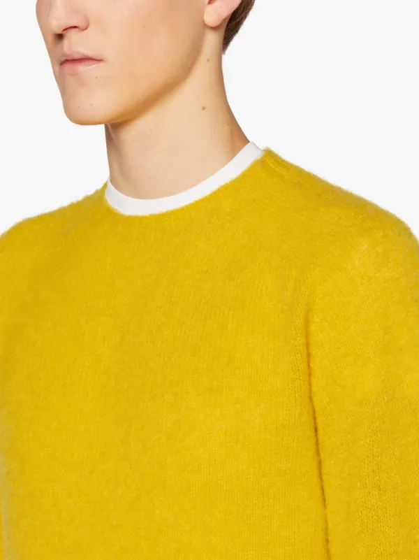 HUTCHINS Bright Yellow Wool Crewneck Sweater