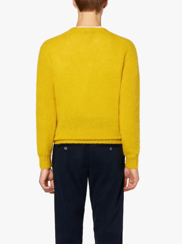 HUTCHINS Bright Yellow Wool Crewneck Sweater