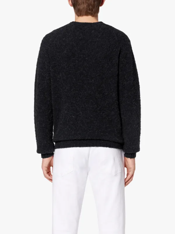 HUTCHINS Charcoal Wool Crew Neck Sweater