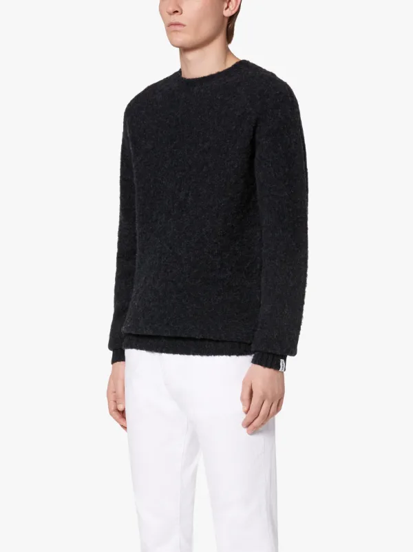 HUTCHINS Charcoal Wool Crew Neck Sweater