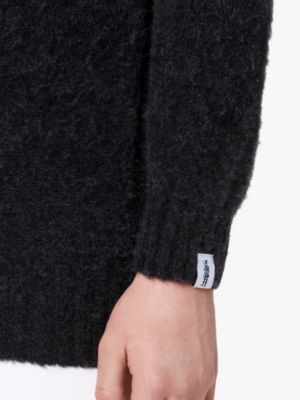 HUTCHINS Charcoal Wool Crew Neck Sweater