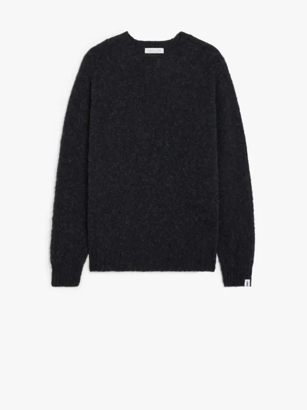 HUTCHINS Charcoal Wool Crew Neck Sweater