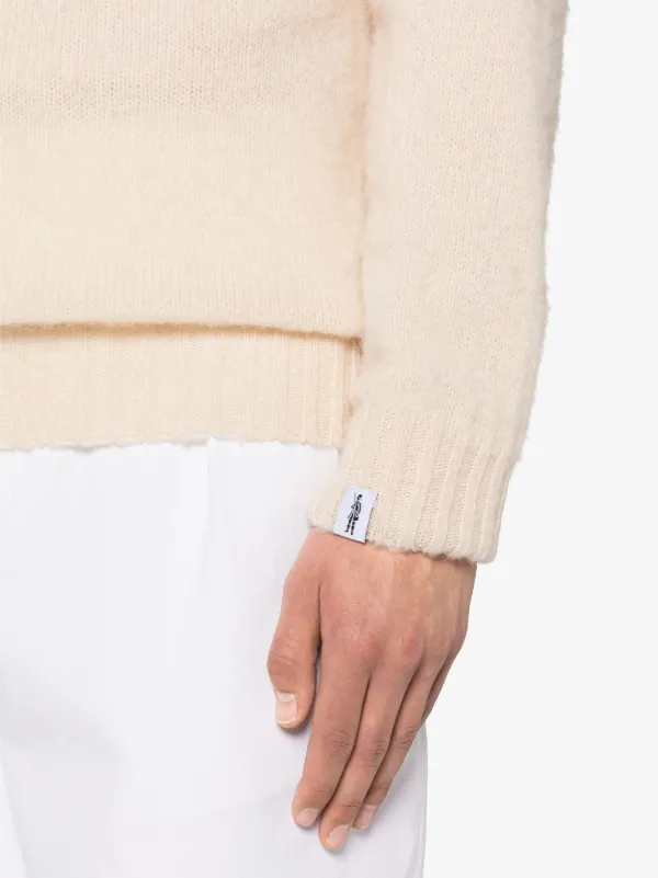 HUTCHINS Cream Wool Crewneck Sweater