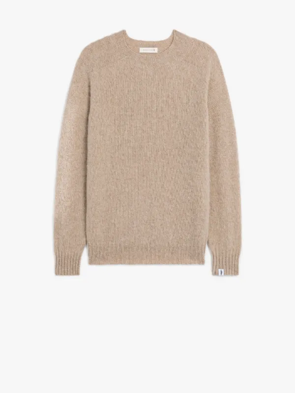 HUTCHINS Oatmilk Wool Crewneck Sweater