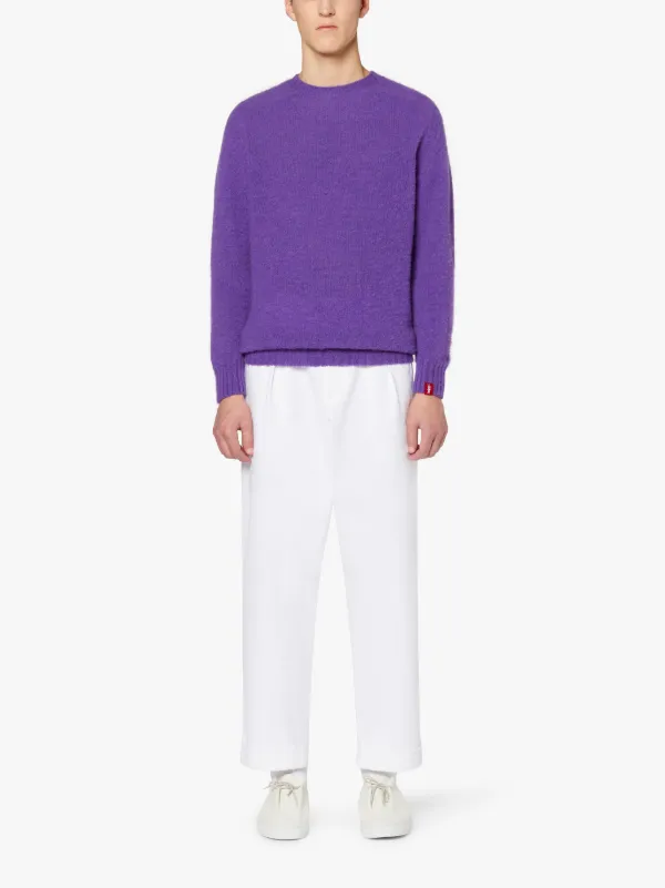 HUTCHINS Purple Wool Crewneck Sweater