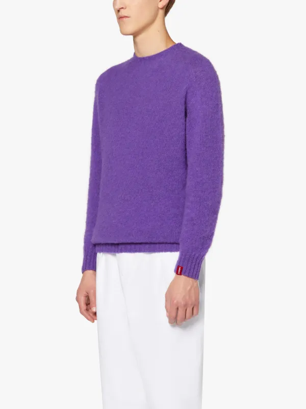 HUTCHINS Purple Wool Crewneck Sweater