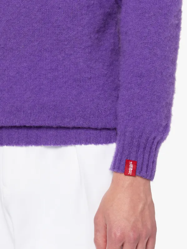 HUTCHINS Purple Wool Crewneck Sweater