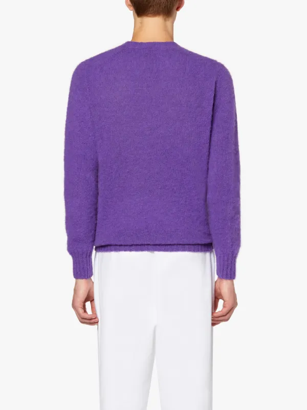 HUTCHINS Purple Wool Crewneck Sweater