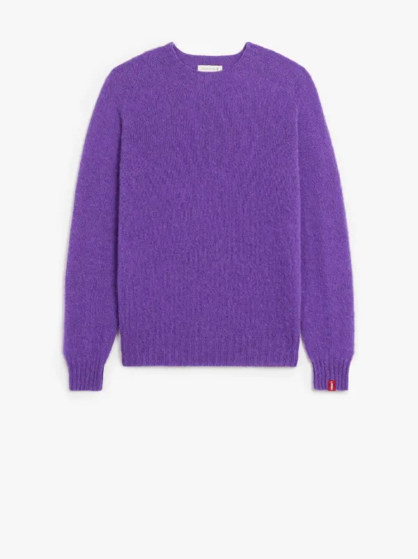 HUTCHINS Purple Wool Crewneck Sweater