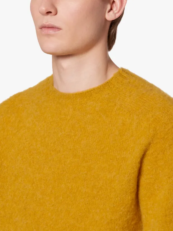 HUTCHINS Yellow Wool Crew Neck Sweater