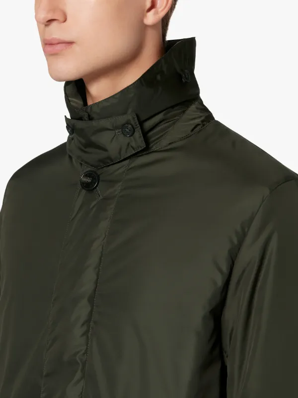 IMPERIAL Dark Green Nylon Thermal Short Coat | GMC-10