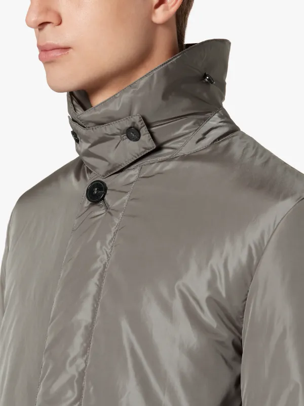 IMPERIAL Mid Grey Nylon Thermal Short Coat | GMC-10