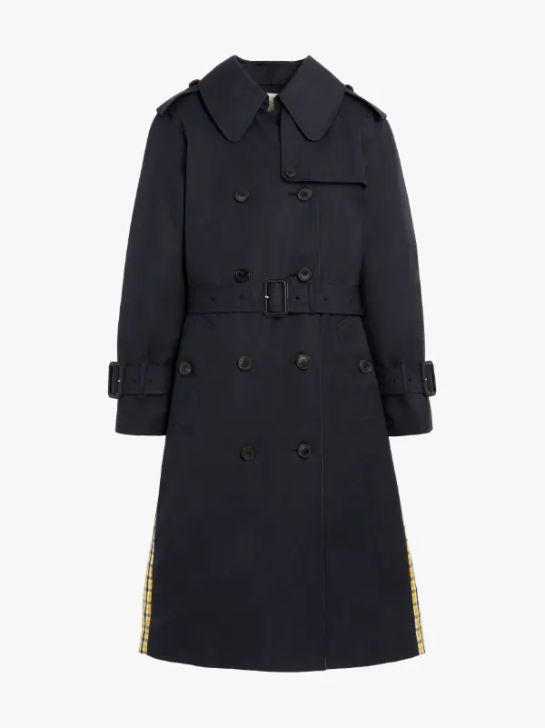 Ink Gabardine Cotton Colour Block Trench Coat | LM-062BS/CB