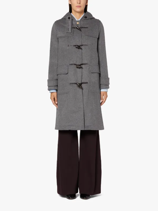 INVERALLAN Light Grey Wool & Cashmere Duffle Coat | LM-1090BS