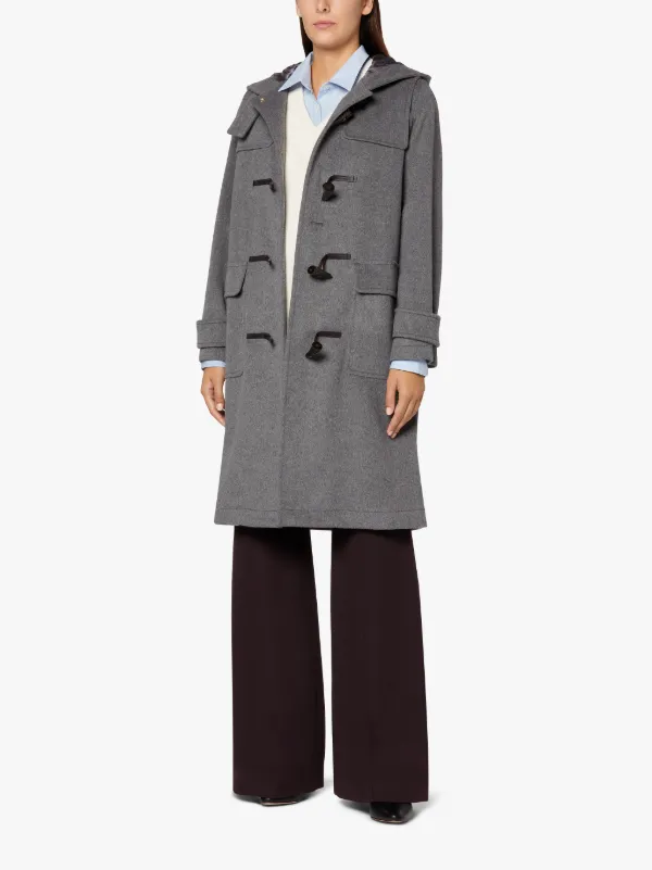 INVERALLAN Light Grey Wool & Cashmere Duffle Coat | LM-1090BS