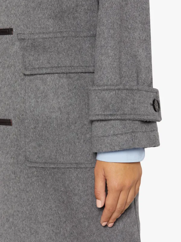 INVERALLAN Light Grey Wool & Cashmere Duffle Coat | LM-1090BS