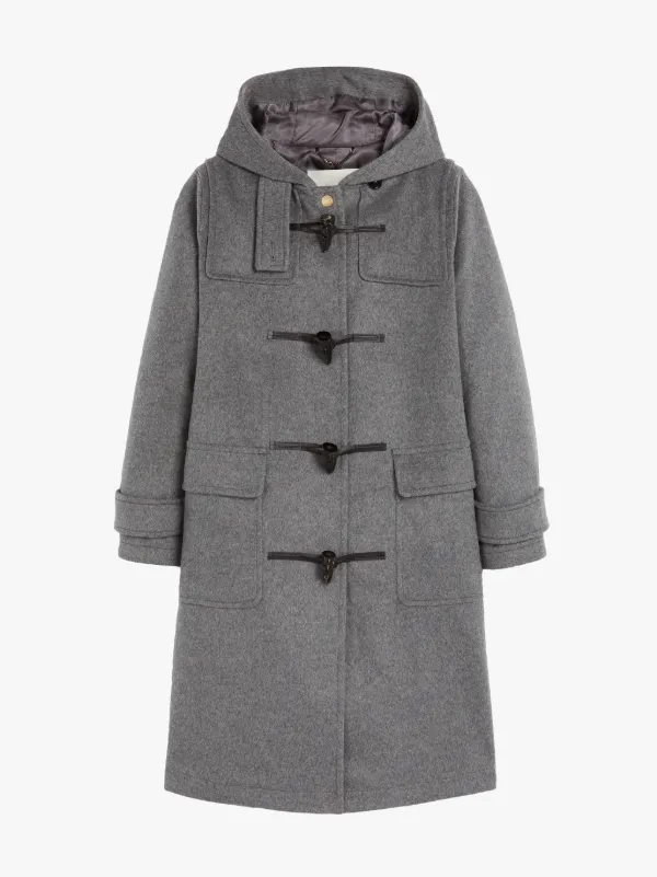 INVERALLAN Light Grey Wool & Cashmere Duffle Coat | LM-1090BS