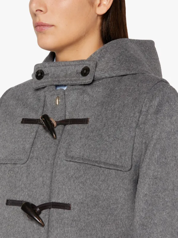 INVERALLAN Light Grey Wool & Cashmere Duffle Coat | LM-1090BS