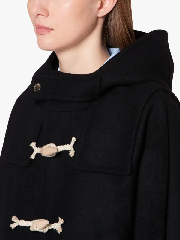 INVERIE Black Wool Duffle Coat | LM-1016