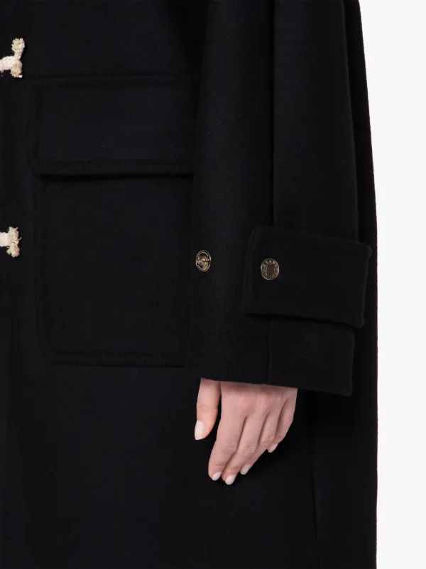 INVERIE Black Wool Duffle Coat | LM-1016