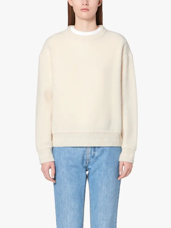 Ivory Cashmere Blend crew neck Sweater | WCS-1003