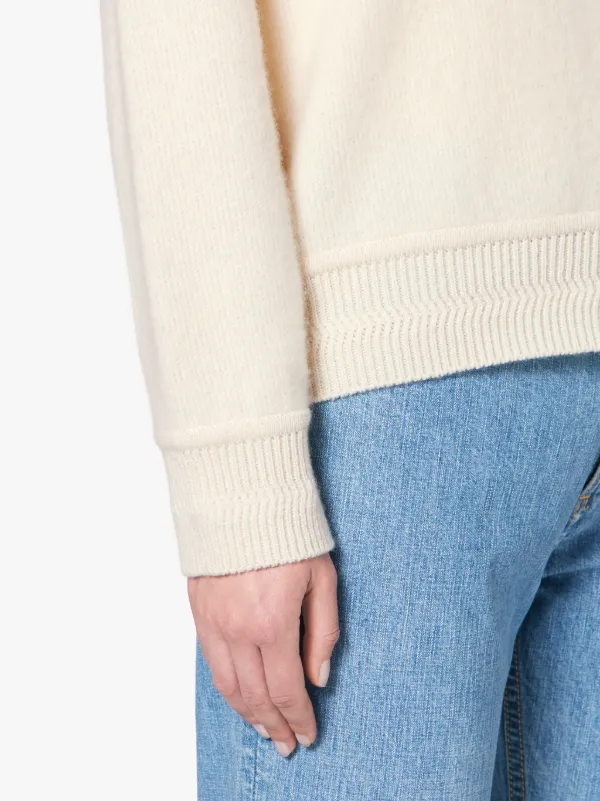 Ivory Cashmere Blend crew neck Sweater | WCS-1003