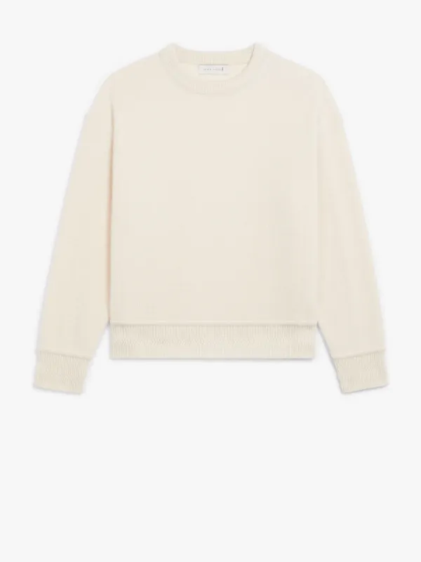 Ivory Cashmere Blend crew neck Sweater | WCS-1003
