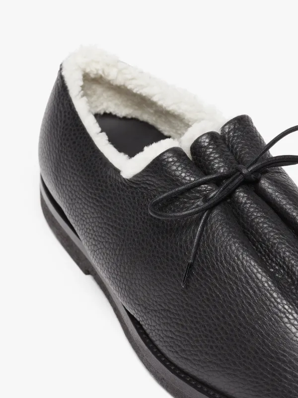 JACQUES SOLOVIÈRE Black Shearling Suede Lace-Up Shoes | Mackintosh