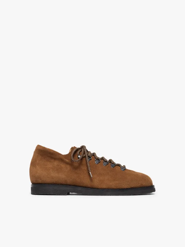 JACQUES SOLOVIÈRE Chocolate Suede Lace-Up Shoes