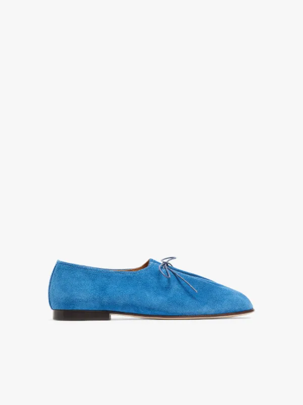 JACQUES SOLOVIÈRE Cobalt Blue Suede Lace-Up Shoes