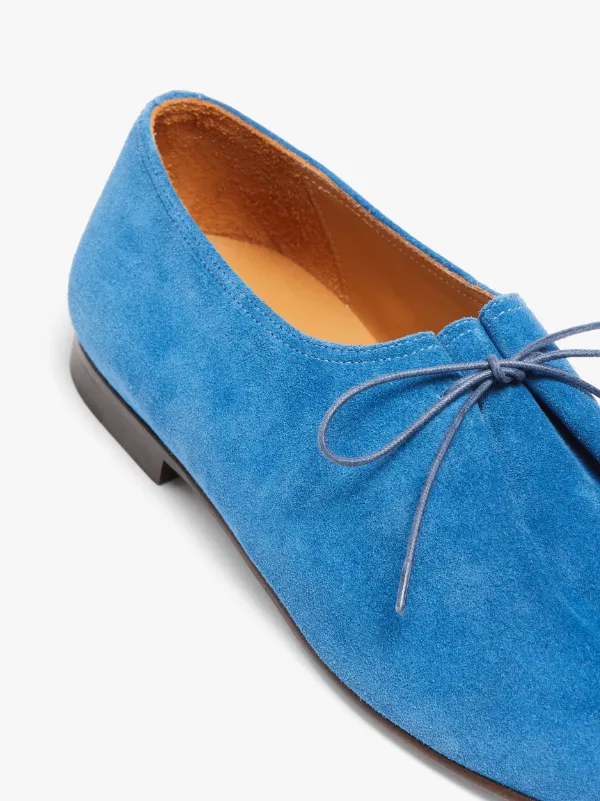 blue suede lace up shoes