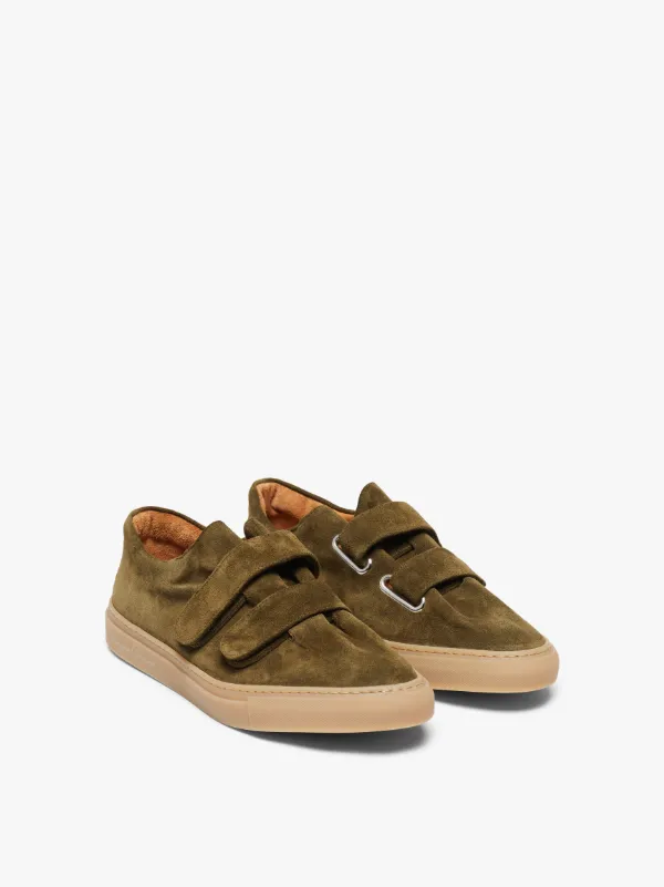 JACQUES SOLOVI RE Kahki Suede VELCRO Sneakers Mackintosh