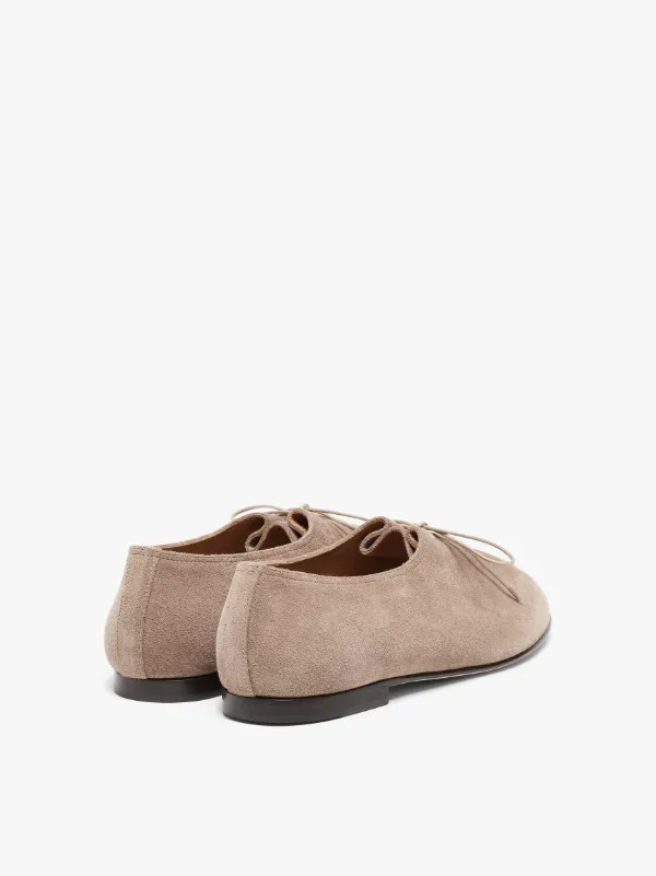 JACQUES SOLOVIÈRE Light Beige Suede Lace-Up Shoes