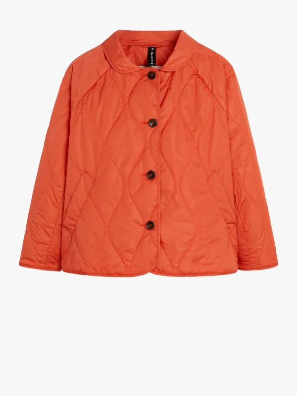 JESSIE Orange Quilted Nylon Jacket | LMJ-012