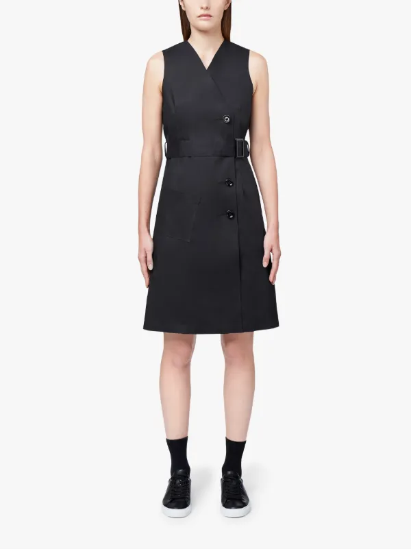 Kate Black Bonded Cotton Dress