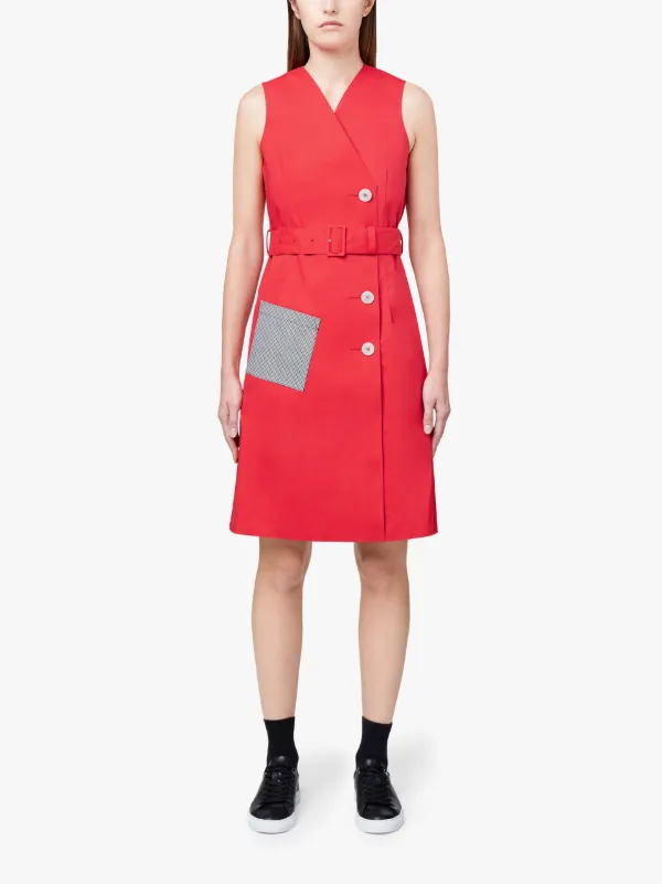 Kate Royal Red Bonded Cotton Dress