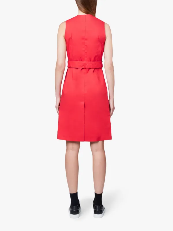 Kate Royal Red Bonded Cotton Dress