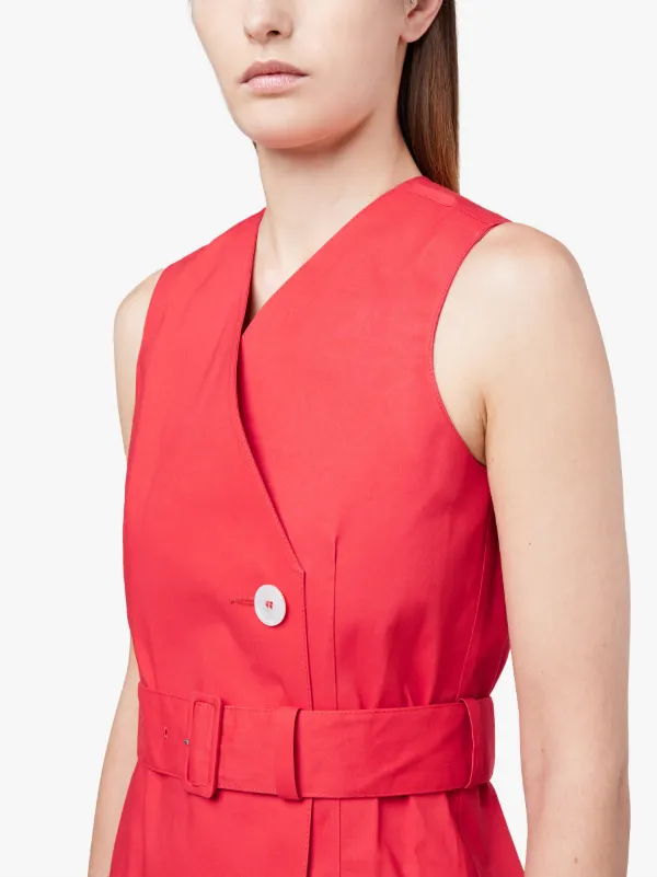 Kate Royal Red Bonded Cotton Dress